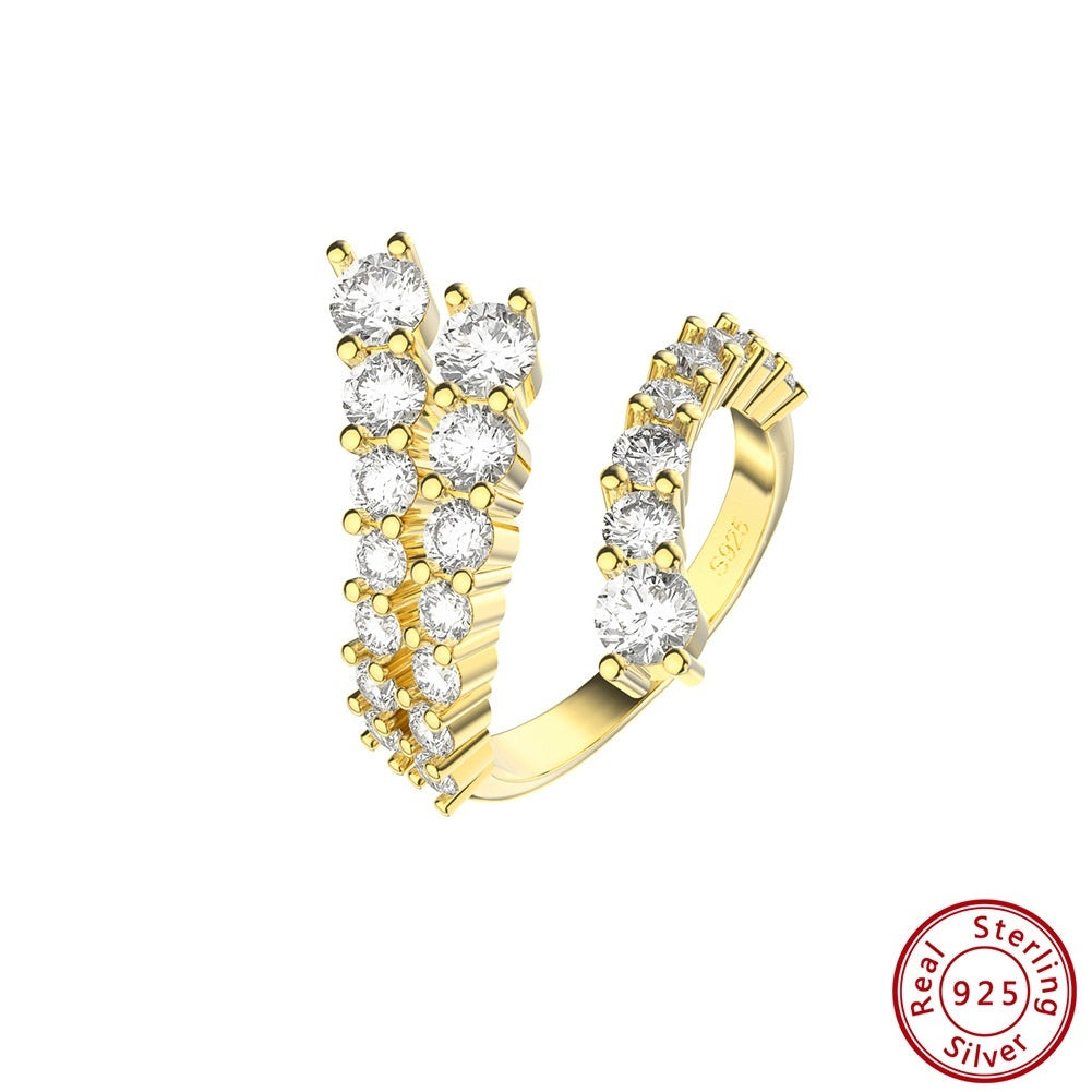 Doppelreihiger Bandring mit Diamanten