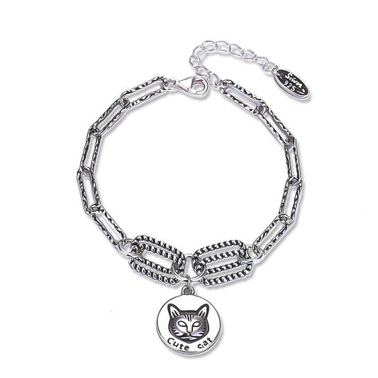 Student Personality Kitten Pendant In Sterling Silver