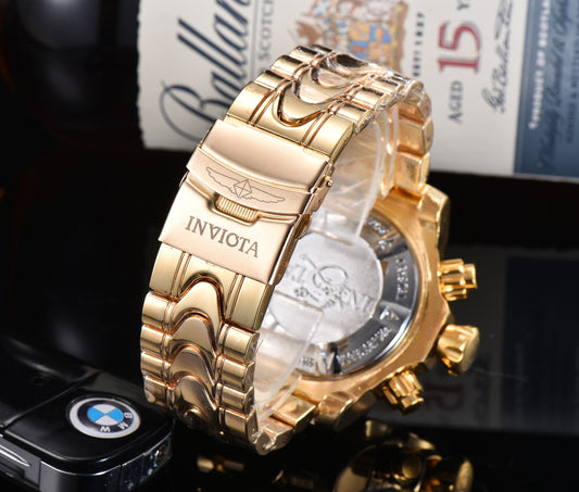 Quartz Watch With Hollow Dial Steel Band