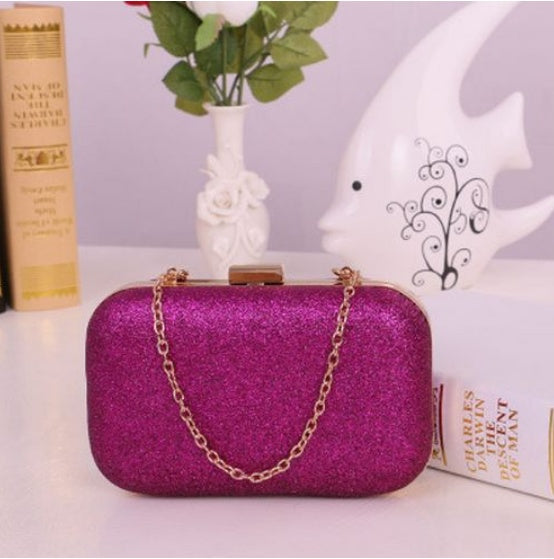 Damen Handtasche Abendtaschen für Party Neue Damen Kette Umhängetasche Damenmode Gold Clutch Box Bag Damen Messenger