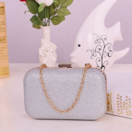 Damen Handtasche Abendtaschen für Party Neue Damen Kette Umhängetasche Damenmode Gold Clutch Box Bag Damen Messenger