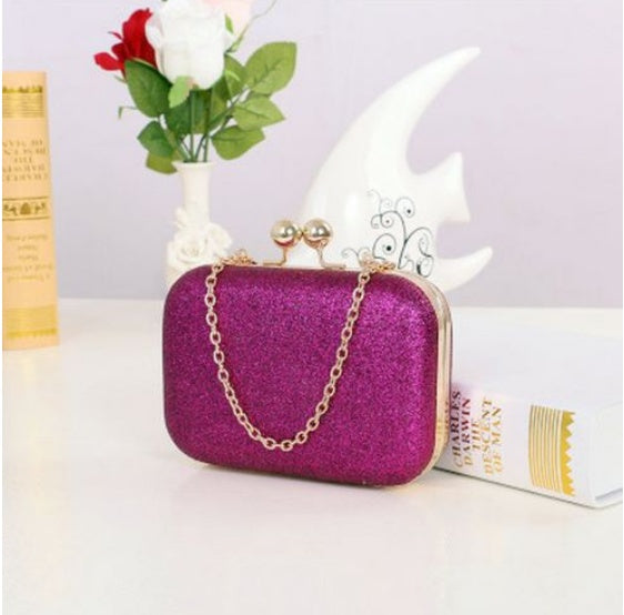 Damen Handtasche Abendtaschen für Party Neue Damen Kette Umhängetasche Damenmode Gold Clutch Box Bag Damen Messenger