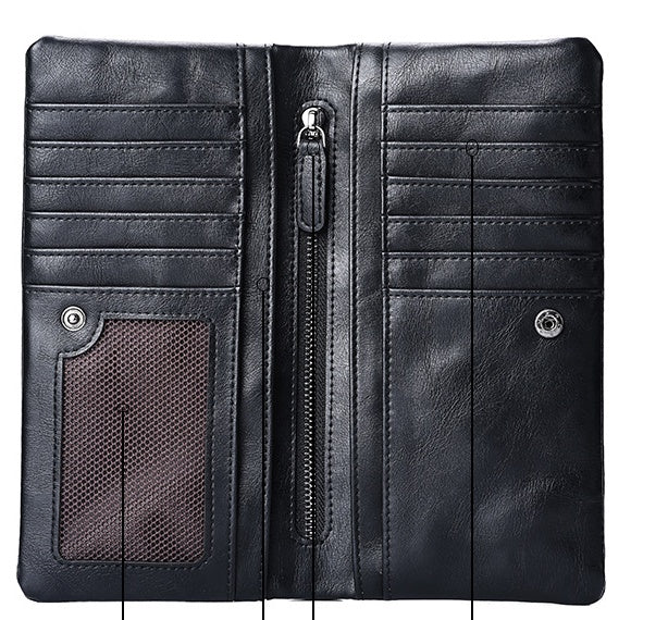 Neu Männer Lange Brieftasche Zipper Brieftasche Trendy Jugend