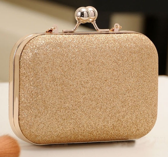 Damen Handtasche Abendtaschen für Party Neue Damen Kette Umhängetasche Damenmode Gold Clutch Box Bag Damen Messenger
