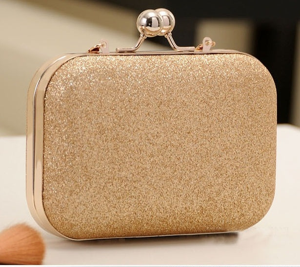 Damen Handtasche Abendtaschen für Party Neue Damen Kette Umhängetasche Damenmode Gold Clutch Box Bag Damen Messenger