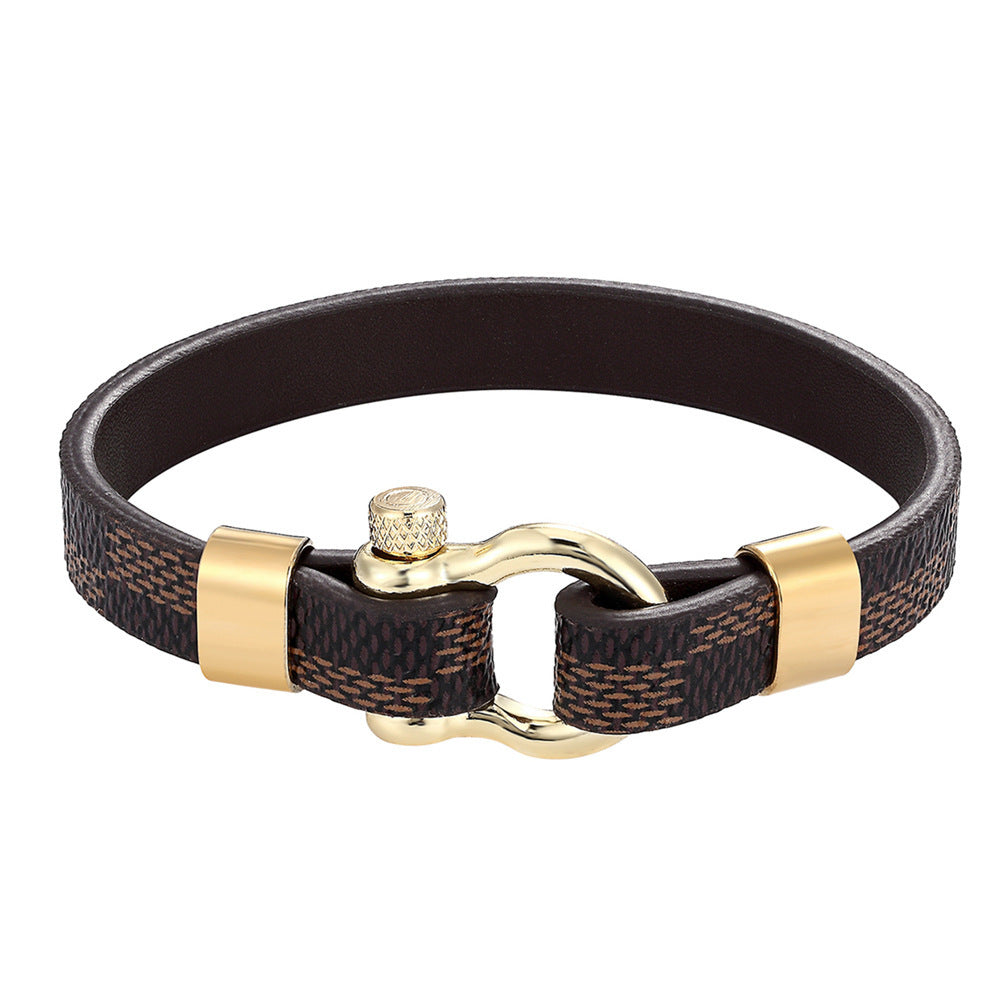 Bracelet Men's Titanium Steel Bracelet Horseshoe Buckle