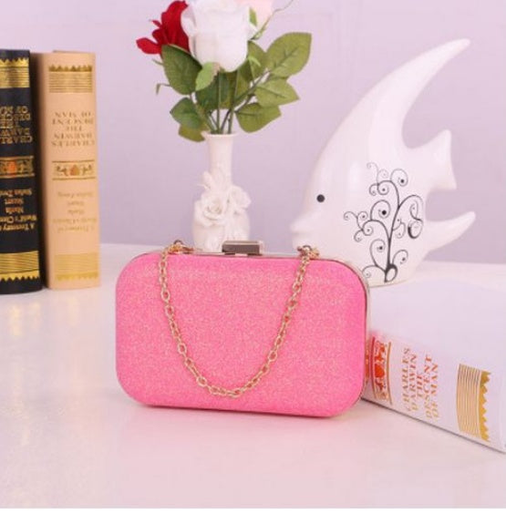 Damen Handtasche Abendtaschen für Party Neue Damen Kette Umhängetasche Damenmode Gold Clutch Box Bag Damen Messenger