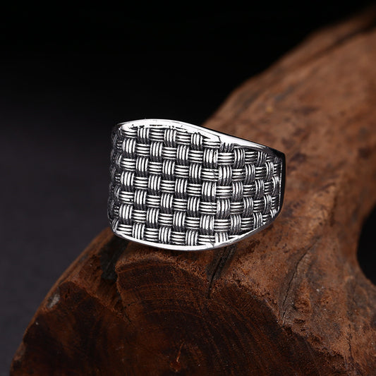 925 Sterling Silver Square Woven Ring