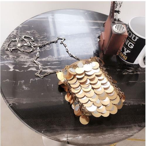 Kette Glitzer Pailletten Bling Schultertasche