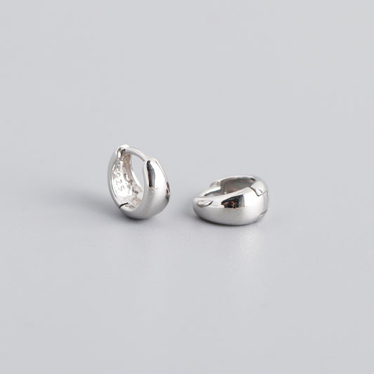 S925 Sterling Silver Wide Face Personalized Simple Bracelet Earrings