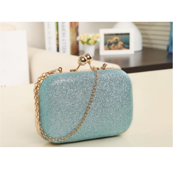 Damen Handtasche Abendtaschen für Party Neue Damen Kette Umhängetasche Damenmode Gold Clutch Box Bag Damen Messenger