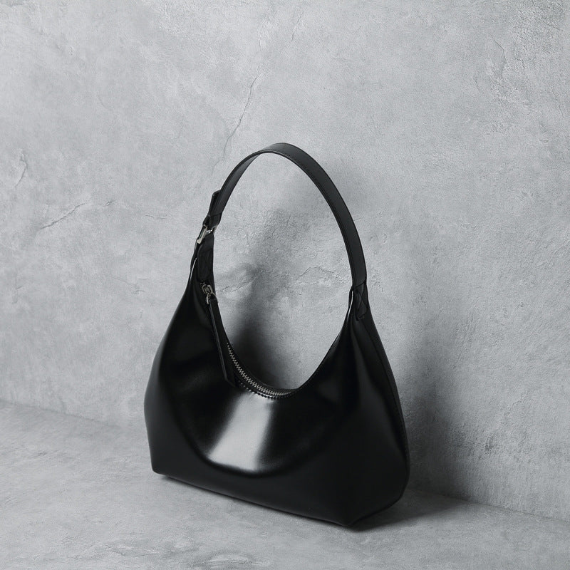 Modische und einfache Achselhöhle One-Shoulder tragbare Rindsledertasche