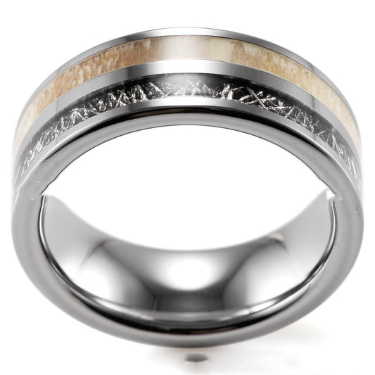 Antlers Black Silver Fashion Tungsten Ring