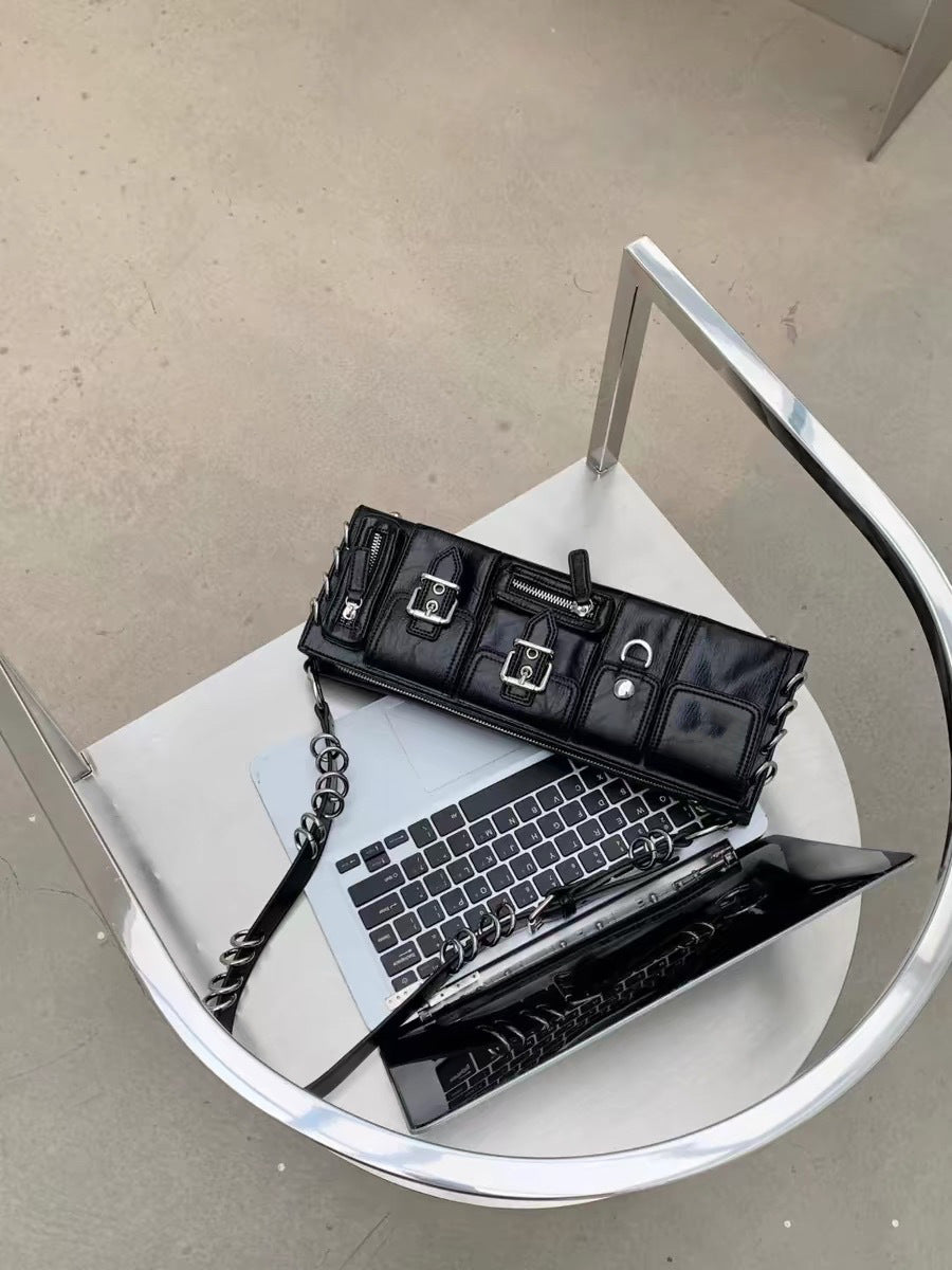 حقيبة كتف طويلة متعددة الجيوب بتصميم خاص