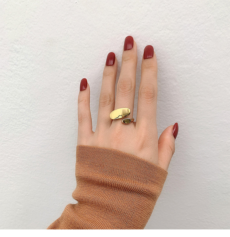 Titanium steel gold index finger ring