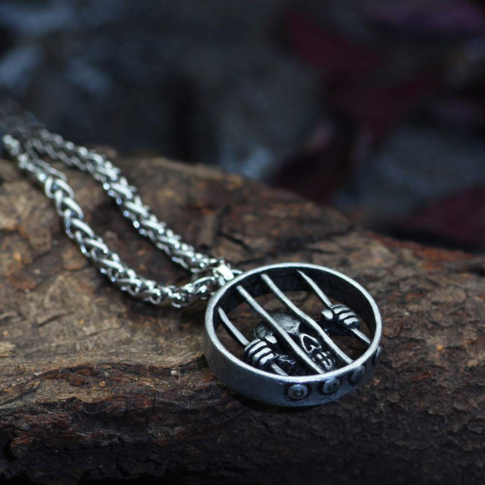Fashion Skull Cage Retro Men's Necklace