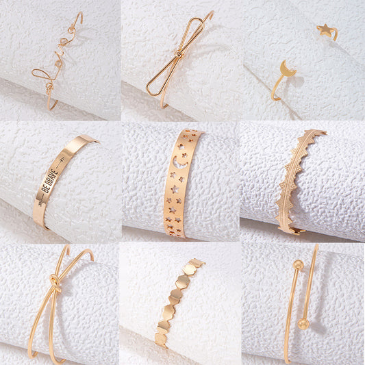 Bow Letter Personality Geometric Irregular Bracelet
