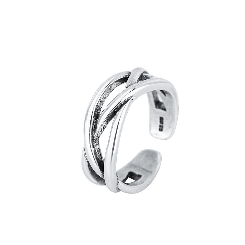 Multi-layer Winding Irregular Ring Cross Line Open Ring