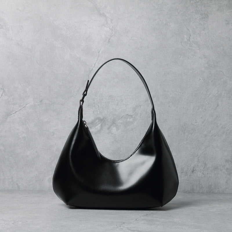 Modische und einfache Achselhöhle One-Shoulder tragbare Rindsledertasche