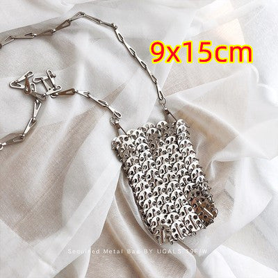 Kette Glitzer Pailletten Bling Schultertasche