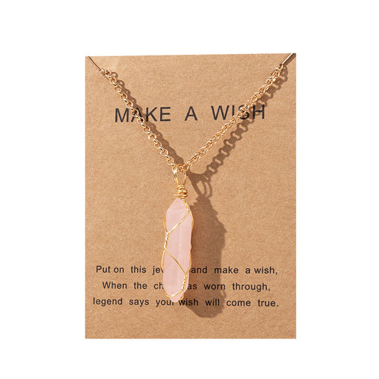 Men's And Women's Fashion Simple Copper Wire Hexagon Prism Necklace