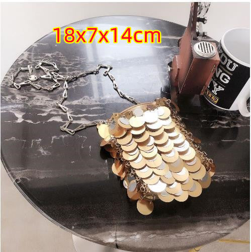 Kette Glitzer Pailletten Bling Schultertasche