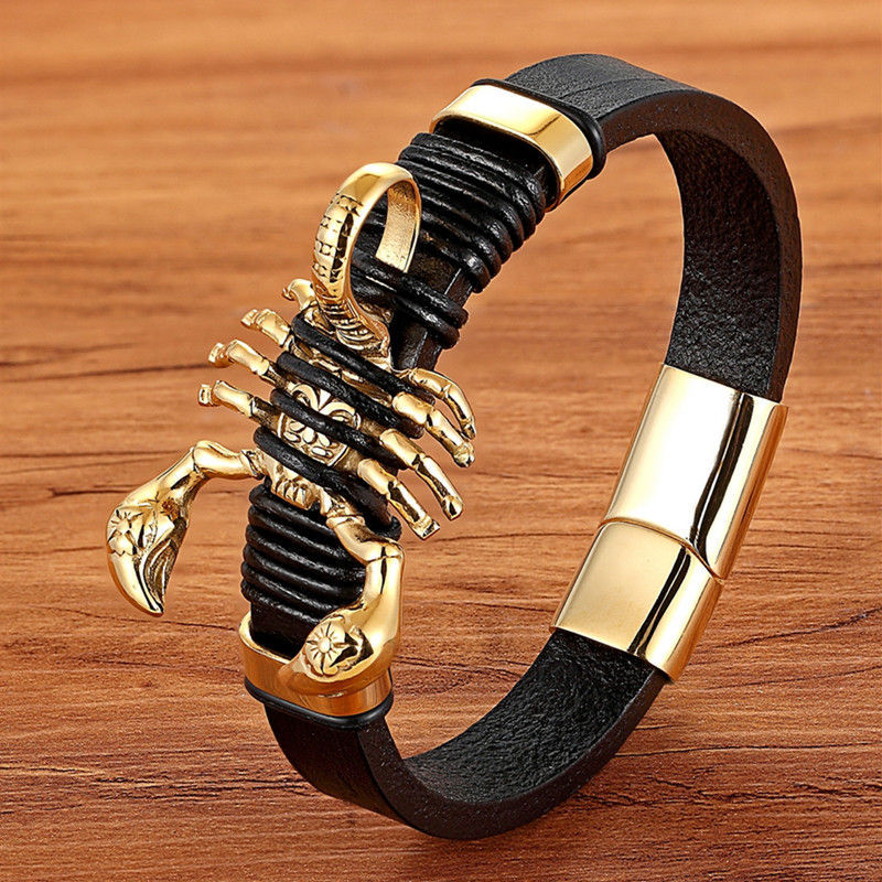 Skorpion Armband Leder Gewebtes Armband Herren