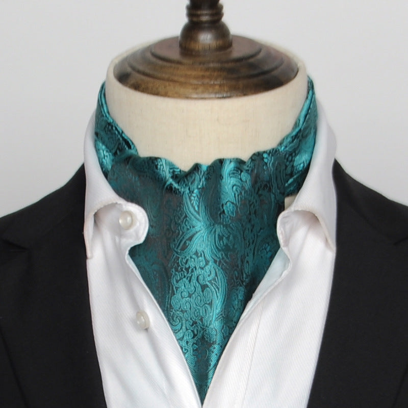 British Vintage Suit Silk Scarf Shirt