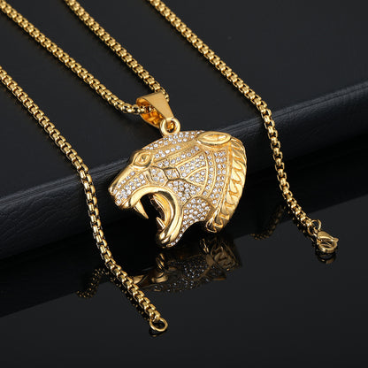 Leopard Head Pendant Stainless Steel Vacuum Plating