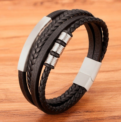 Men's Hand-woven Multilayer Leather Bracelet