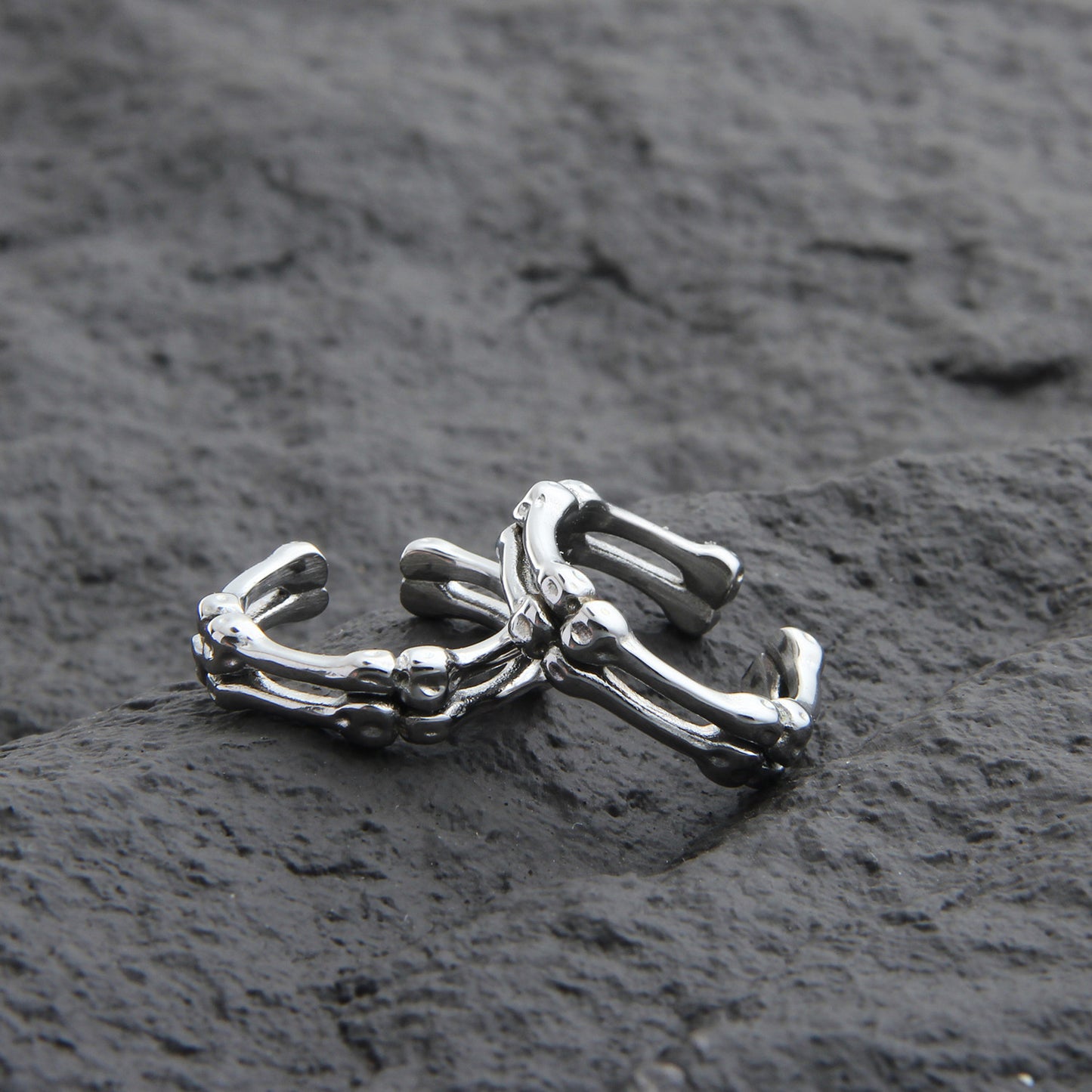 Bone Design Ring Made Of Titanium Steel For Men