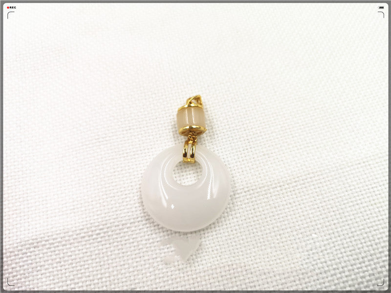 Gold Silk Jade Safe Buckle Inlaid Pendant