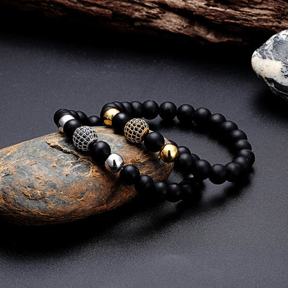 سوار من خرز الزركون المرصع بالأحجار المصقولة