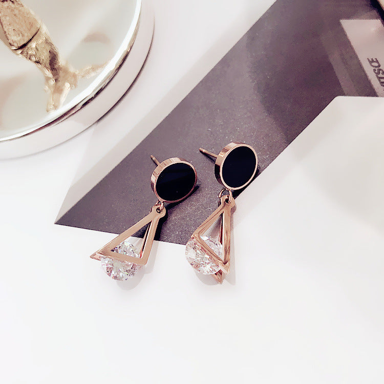 Geometric Double Triangle Stud Earrings