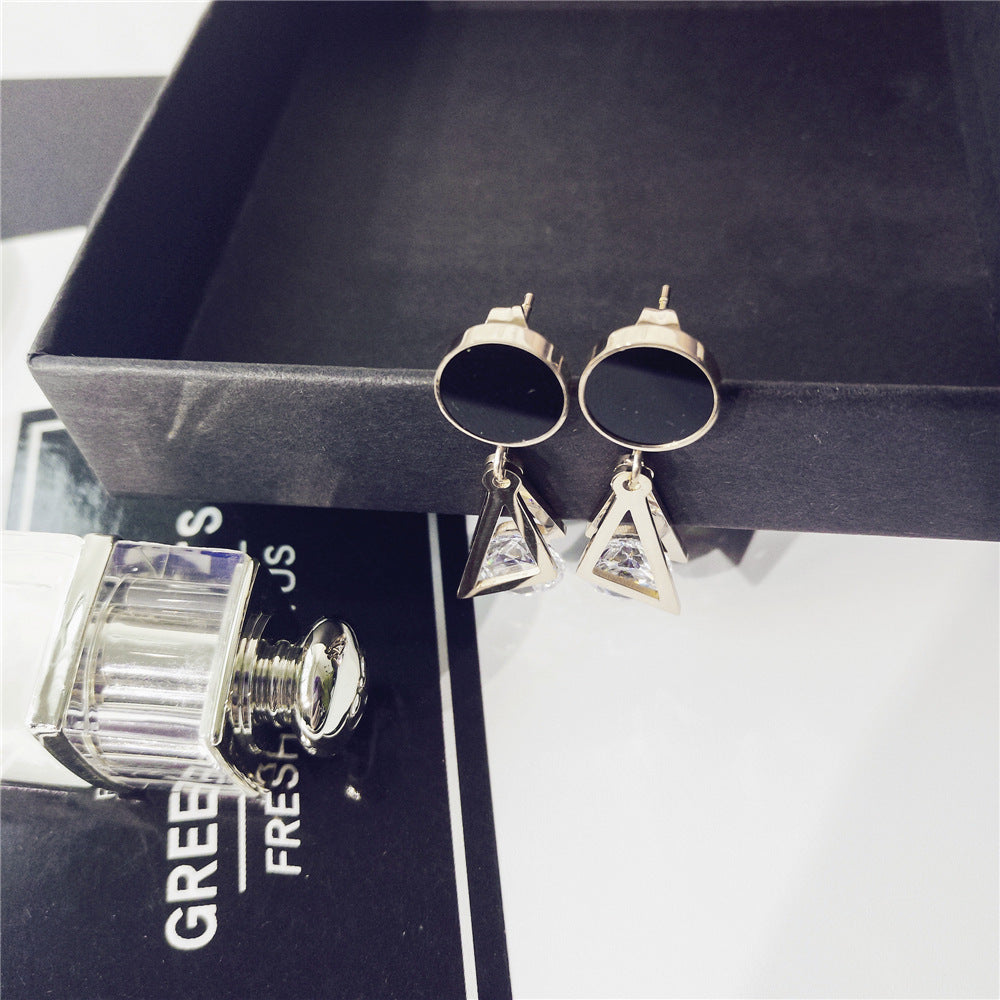 Geometric Double Triangle Stud Earrings