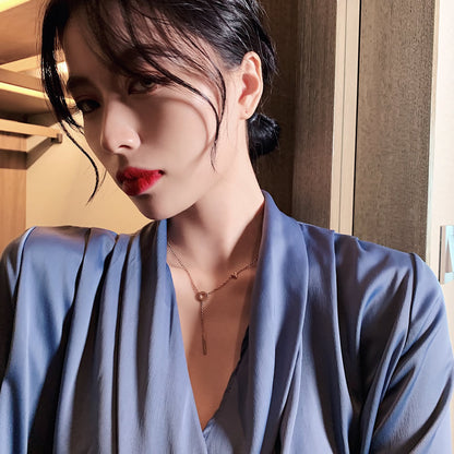 Women's alphabet titanium steel necklace