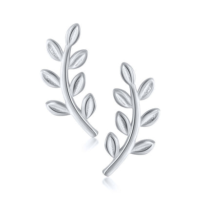 S925 Sterling Silver Leaf Earrings
