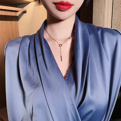 Women's alphabet titanium steel necklace