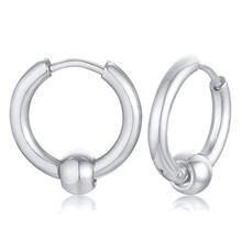 Stainless Steel Round Bead Earrings Simple Men's Earrings