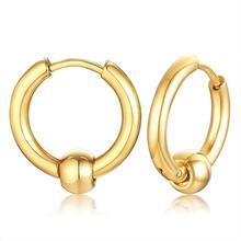 Stainless Steel Round Bead Earrings Simple Men's Earrings