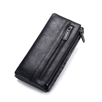 Neu Männer Lange Brieftasche Zipper Brieftasche Trendy Jugend