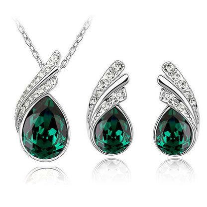 Angel Tears Crystal Wings Crystal Necklace