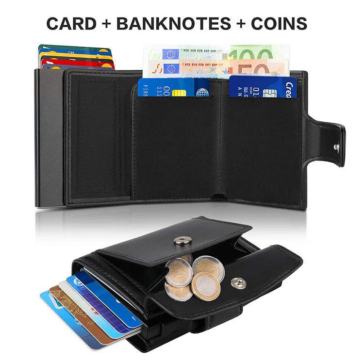 Europäische und amerikanische multifunktionale Metallbrieftasche, modisch, schlank