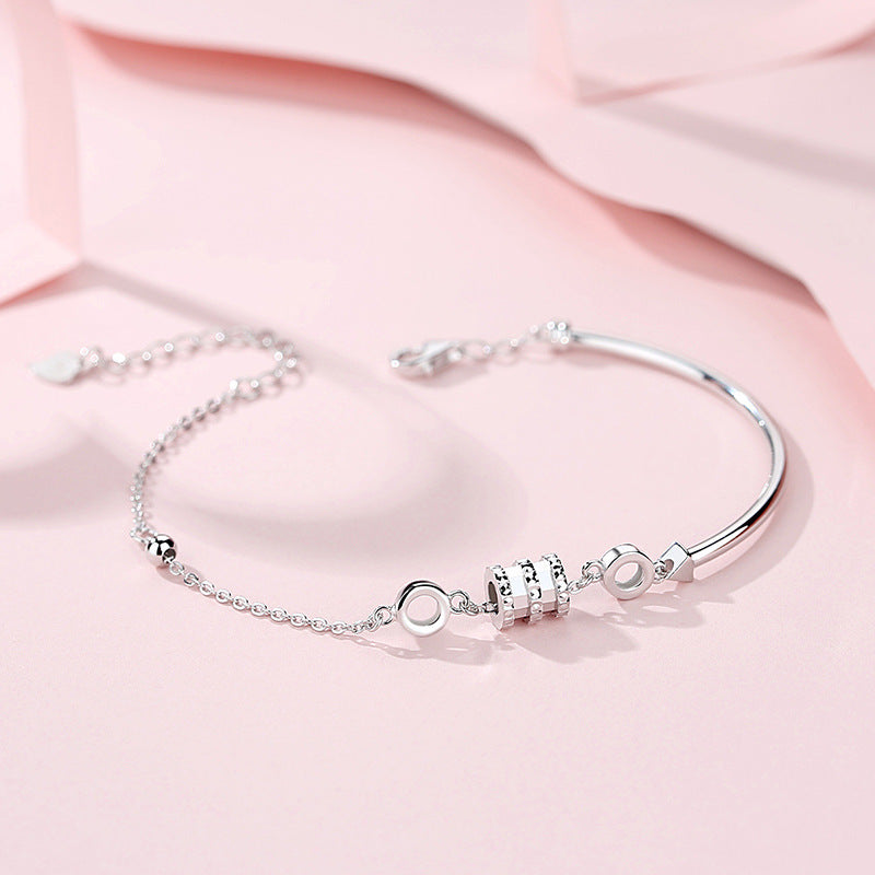 Elaine Jewelry S925 Small Waist Sterling Silver Bracelet Fashion Diamond Bracelet Japan And South Korea Jewelry Girlfriend Gift
