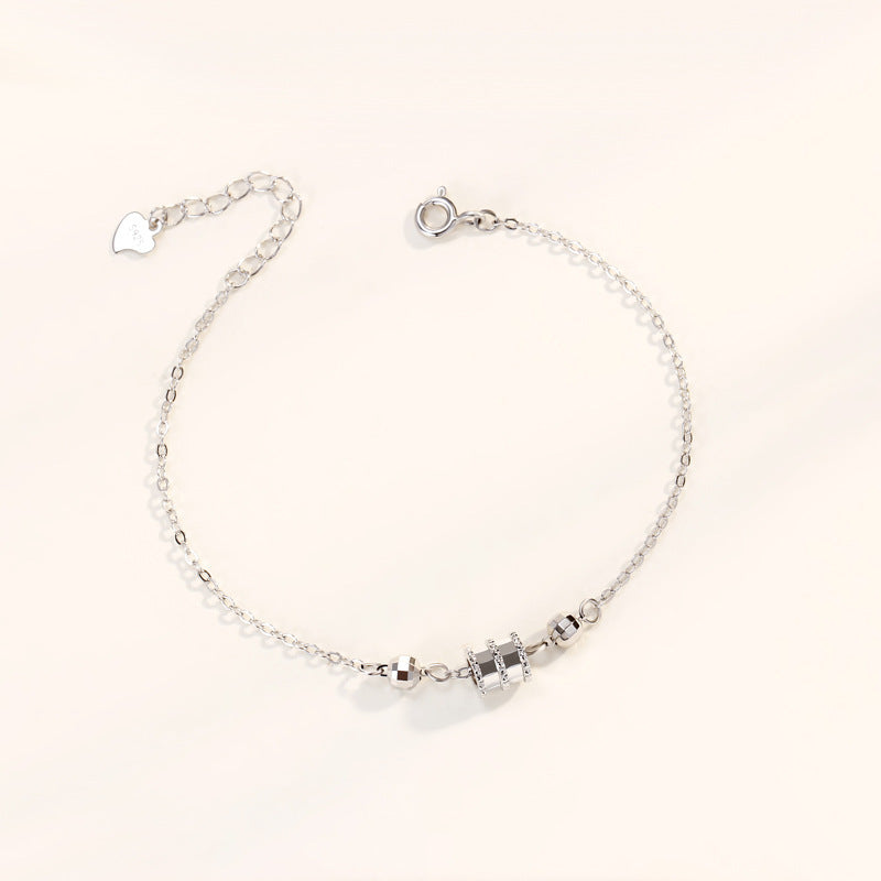 Elaine Jewelry S925 Small Waist Sterling Silver Bracelet Fashion Diamond Bracelet Japan And South Korea Jewelry Girlfriend Gift