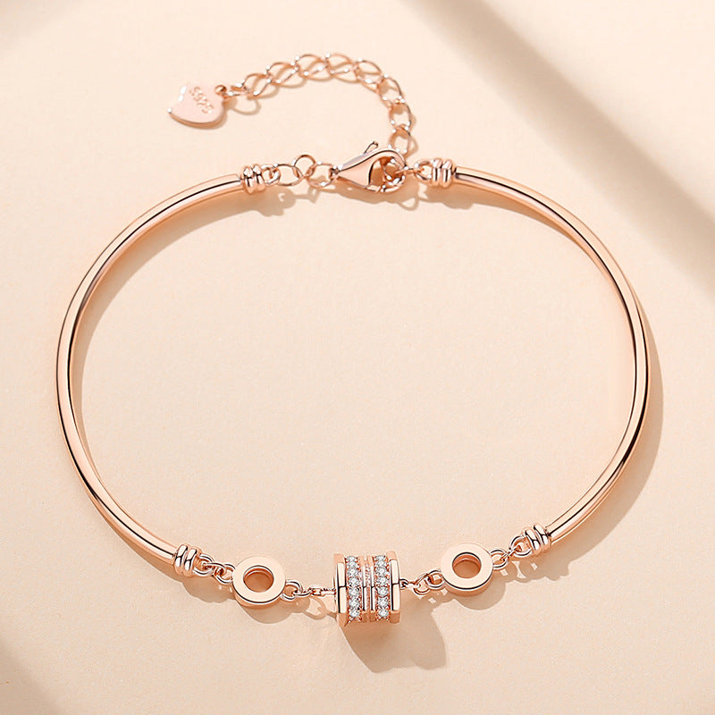 Elaine Jewelry S925 Small Waist Sterling Silver Bracelet Fashion Diamond Bracelet Japan And South Korea Jewelry Girlfriend Gift