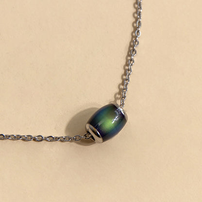 قلادة متغيرة الألوان حساسة لدرجة الحرارة ومبتكرة DIY مصنوعة من الفولاذ المقاوم للصدأ للنساء