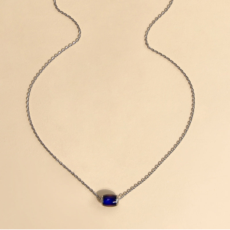 قلادة متغيرة الألوان حساسة لدرجة الحرارة ومبتكرة DIY مصنوعة من الفولاذ المقاوم للصدأ للنساء