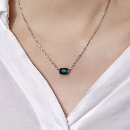 قلادة متغيرة الألوان حساسة لدرجة الحرارة ومبتكرة DIY مصنوعة من الفولاذ المقاوم للصدأ للنساء