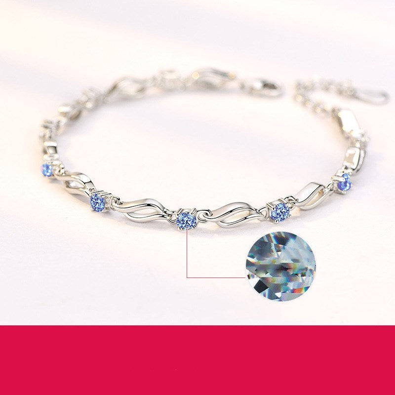 925 Sterling silver crystal love bracelet